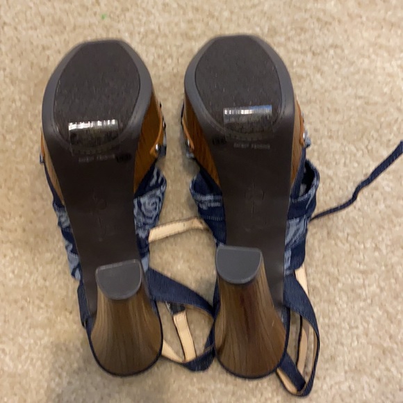 Jessica Simpson denim platform heel shoes - Picture 6 of 8
